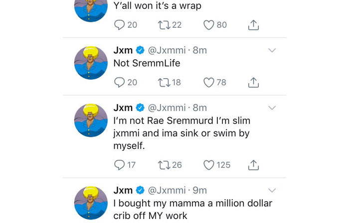 Slim Jxmmi Hints at Rae Sremmurd Split On Twitter