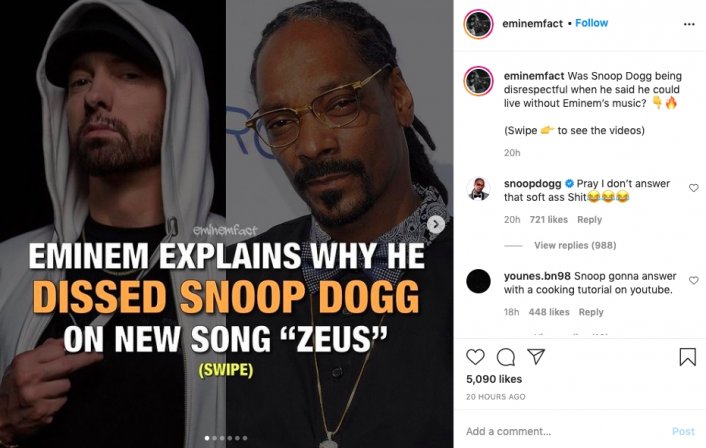 Snoop Dogg Calls Eminem's 'Zeus' Diss Bars 'Soft A** S**t'