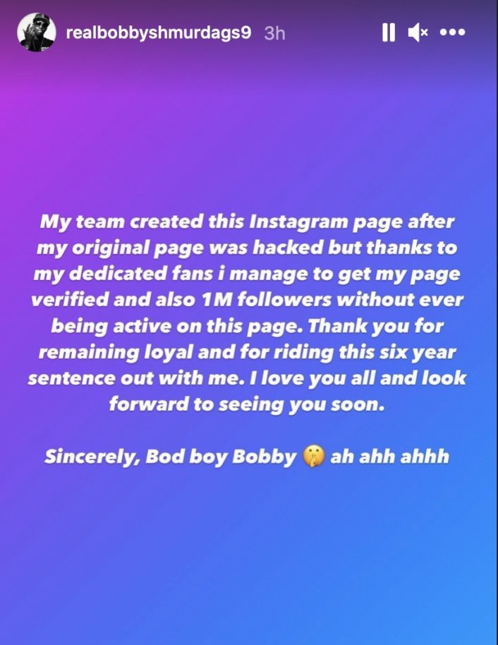 Bobby Shmurda Issues First Message for Prison Release