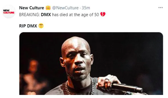 Rapper DMX is still on Life Support amid Twitter Rumours he has Died