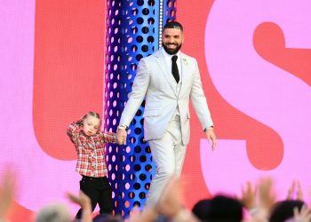 Drake Accepts Artist of the Decade Award With Son Adonis