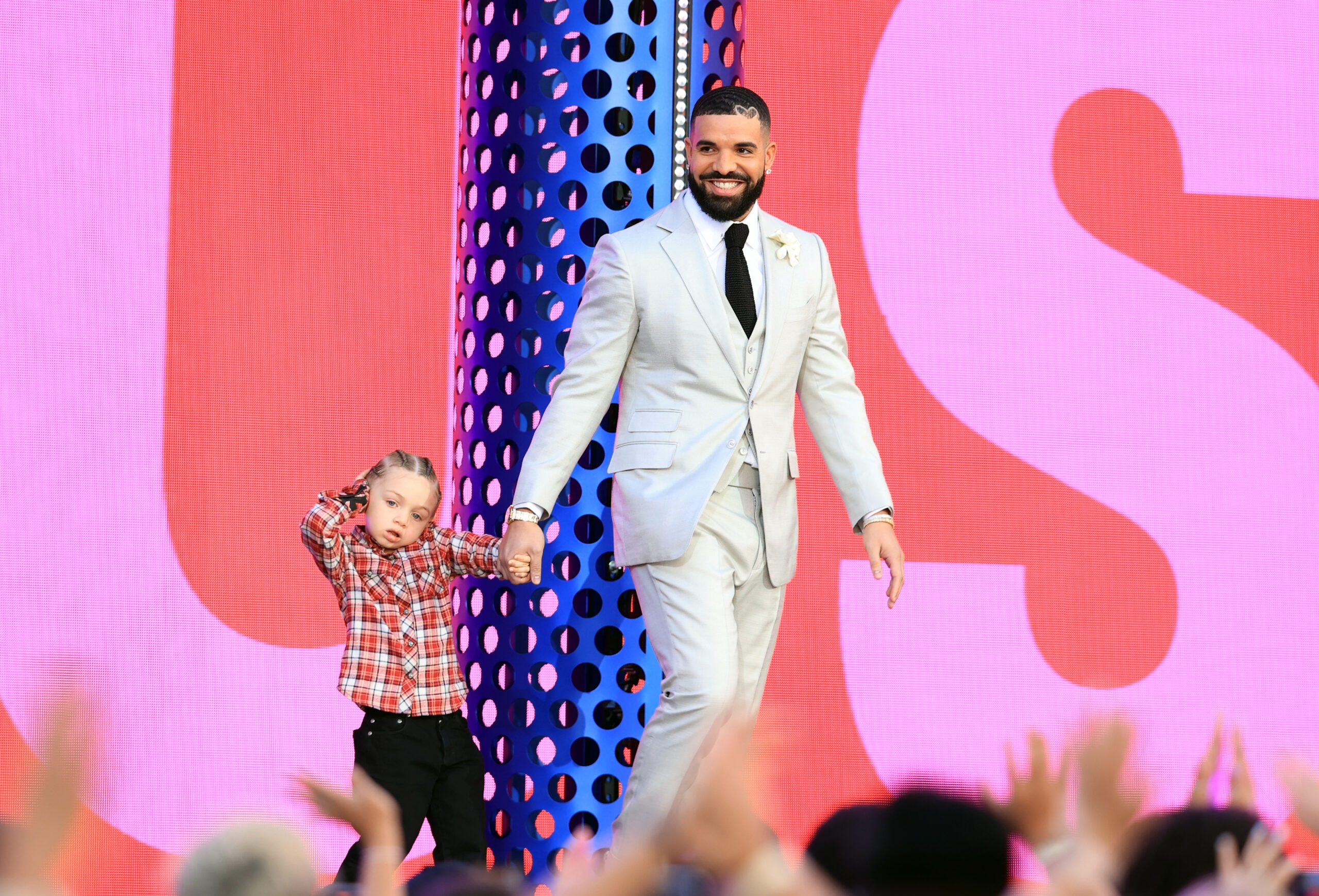 Drake Accepts Artist of the Decade Award With Son Adonis
