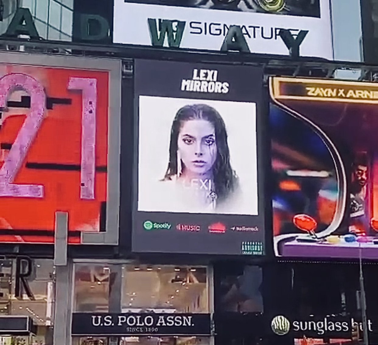 LEXI is Featured On A Billboard In Times Square For Her New Release "Mirrors"