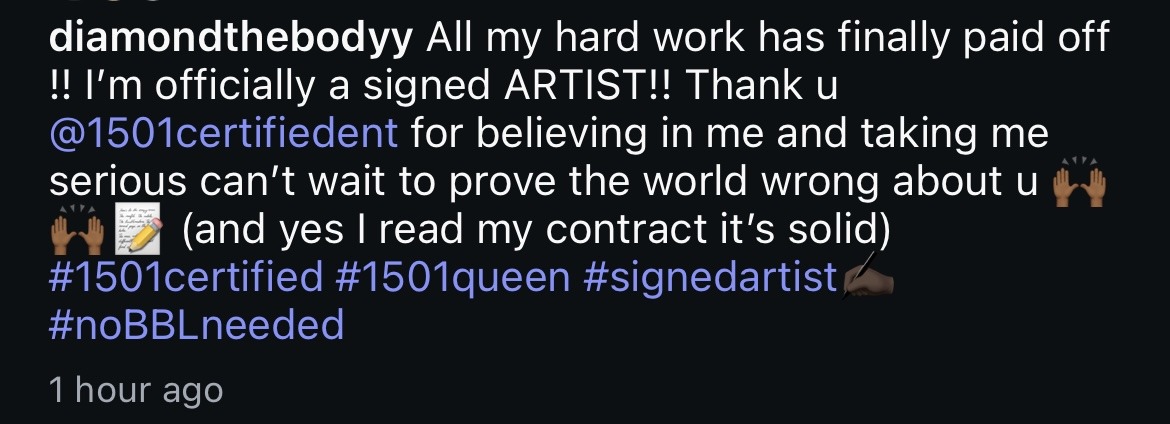 Diamond The Body Inks A Deal With Carl Crawford’s 1501 Certified Ent