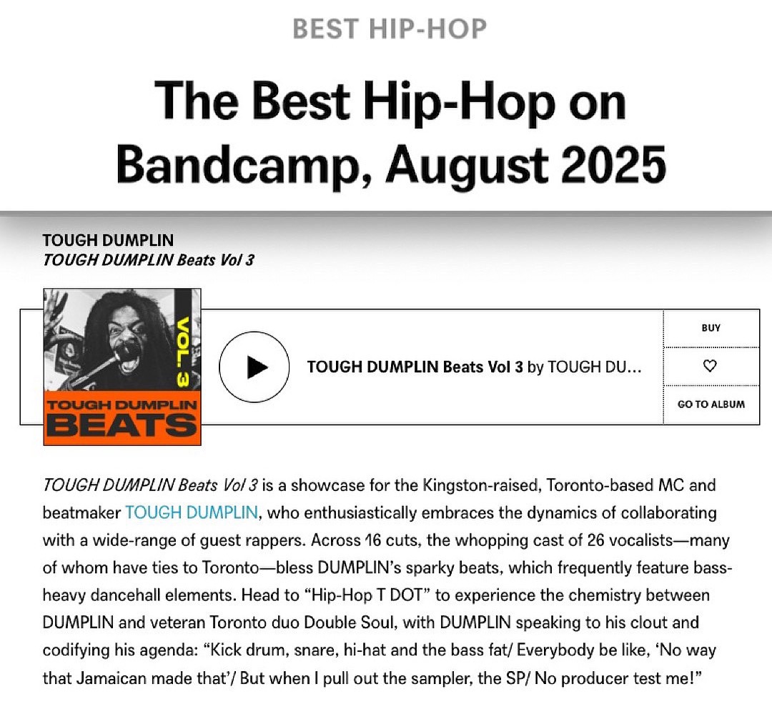 Tough Dumplin & DJ Disspare Unite for “Tough Dumplin Beats Vol. 3” — Bandcamp’s Best Hip-Hop Album