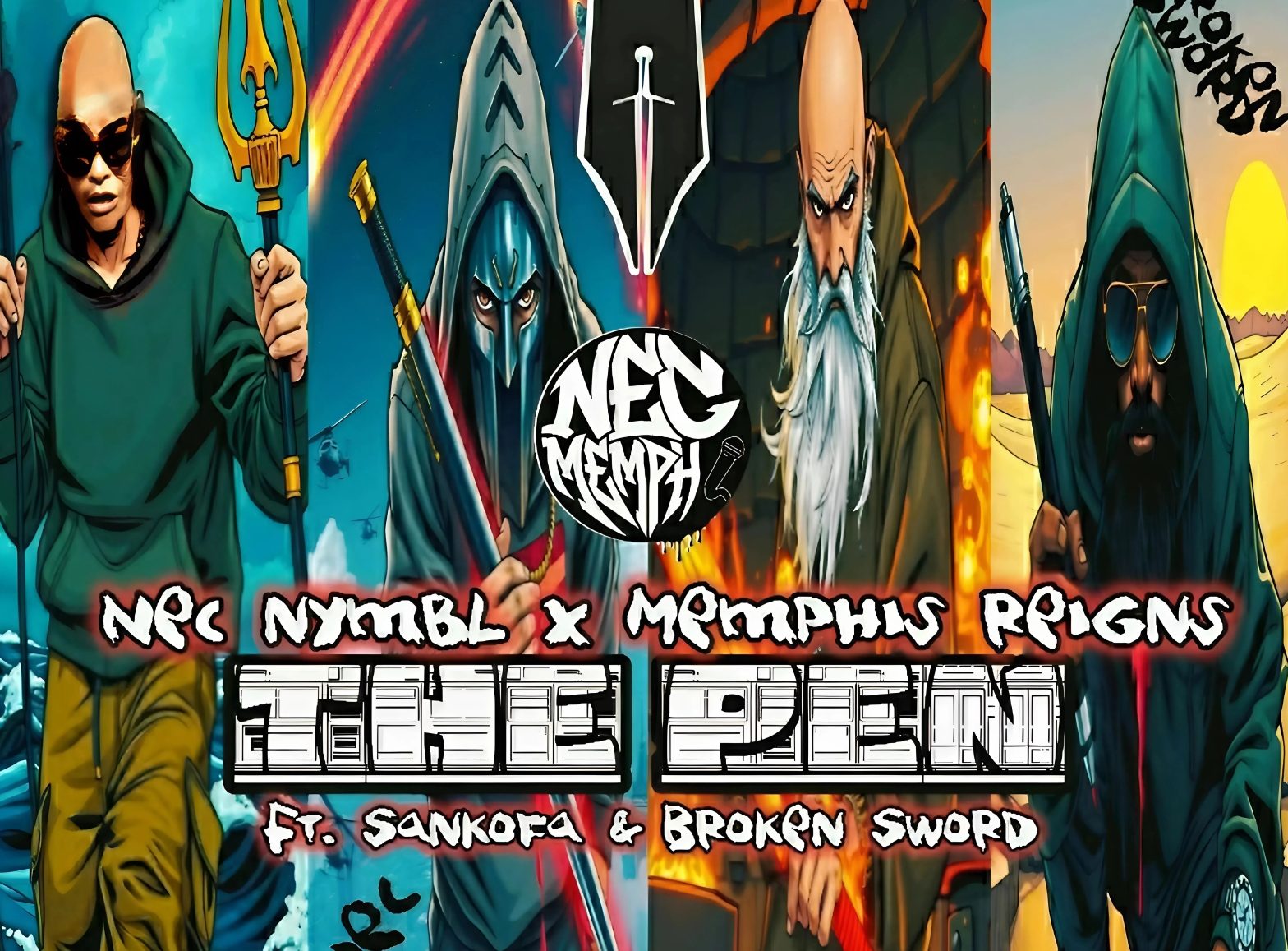 Nec Nymbl & Memphis Reigns Ignite Underground Hip-hop With “The Pen” Ft. Sankofa & Broken Sword