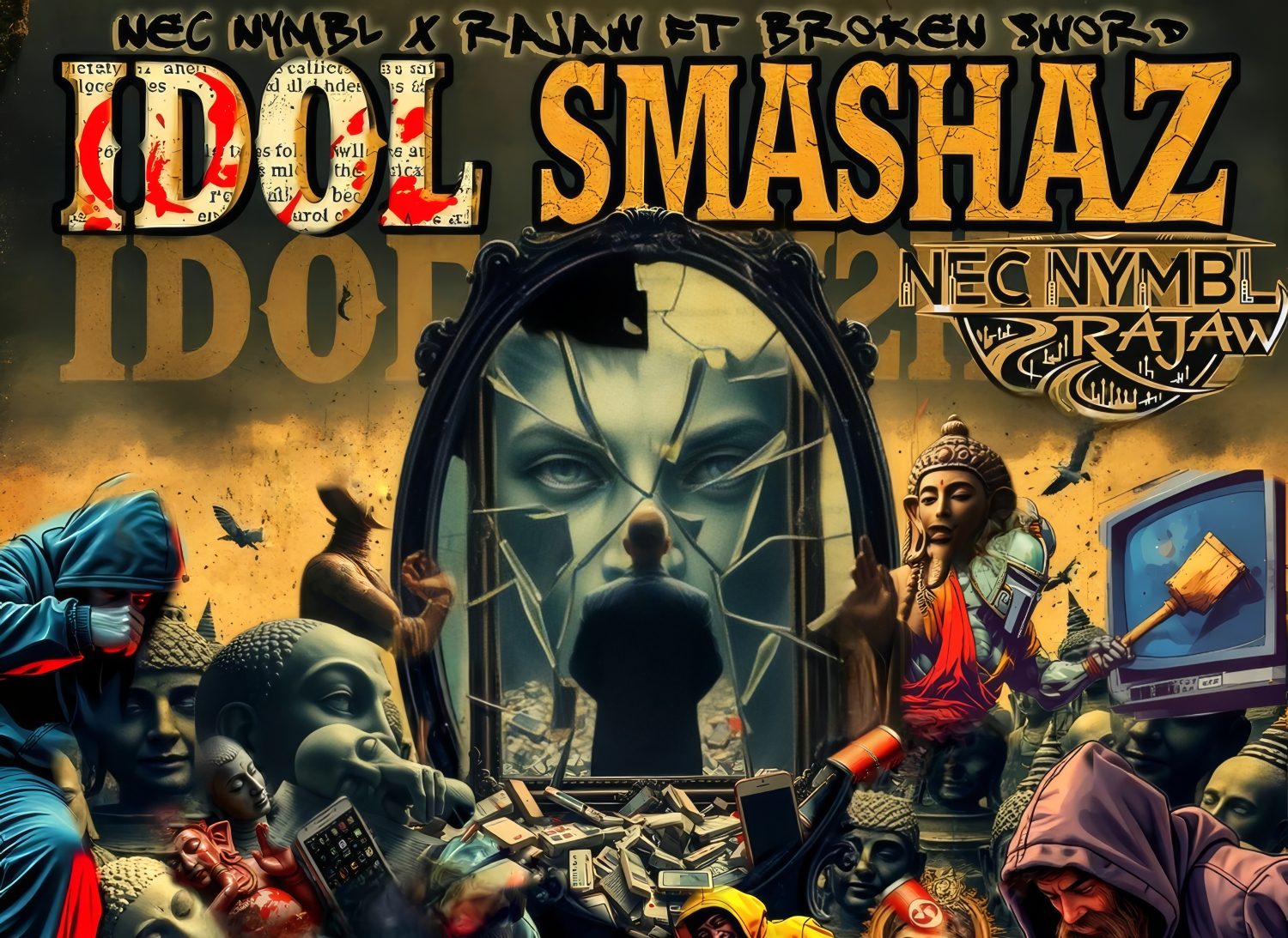 Nec Nymbl & RAjaw Unleash Hard-Hitting Hip-Hop Statement with “Idol Smashaz” Featuring Broken Sword