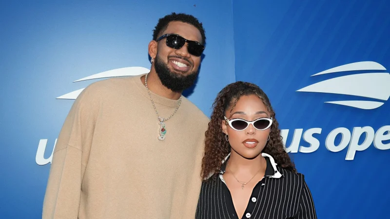 Karl-Anthony Towns and Jordyn Woods at the US Open Women’s Semifinals Blue Carpet