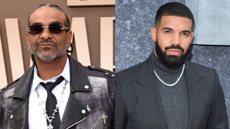 Jim Jones and Drake pictured in a split editorial image