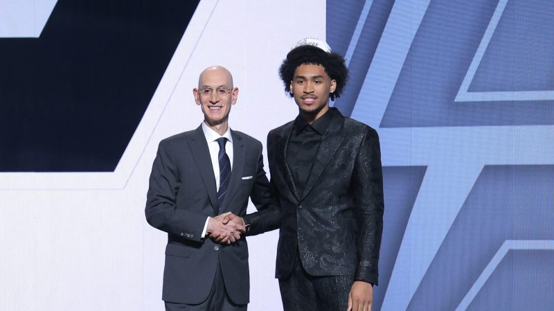 Dylan Harper and his mother Maria Harper during the 2025 NBA Draft period