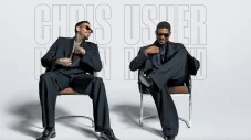 Usher and Chris Brown posing together for The R&B Tour