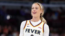 Sophie Cunningham of the Indiana Fever reacts during the 2026 WNBA season
