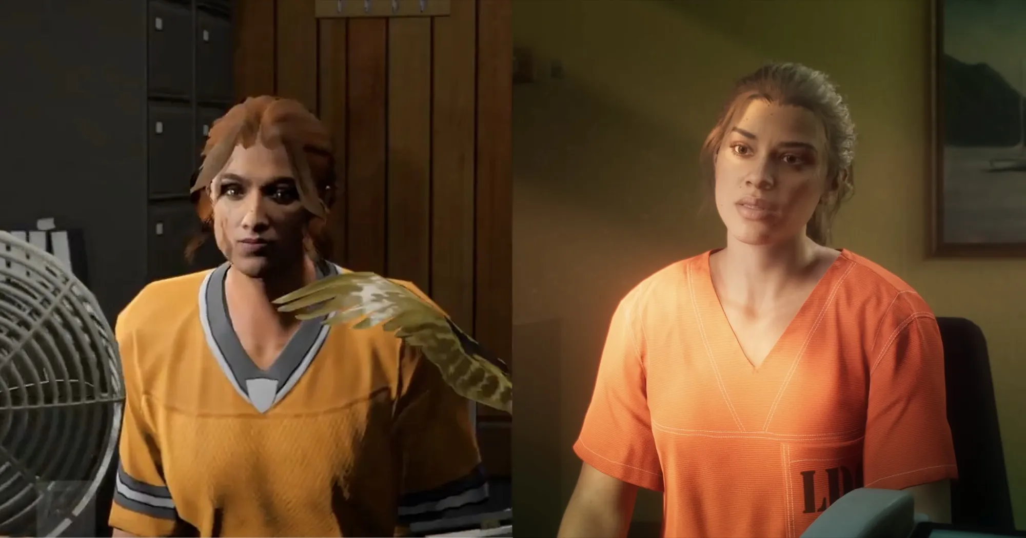 GTA 5 and GTA 6 prison scene comparison showing the jump in character rendering
