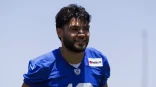 Los Angeles Rams wide receiver Puka Nacua at the team training facility in 2026