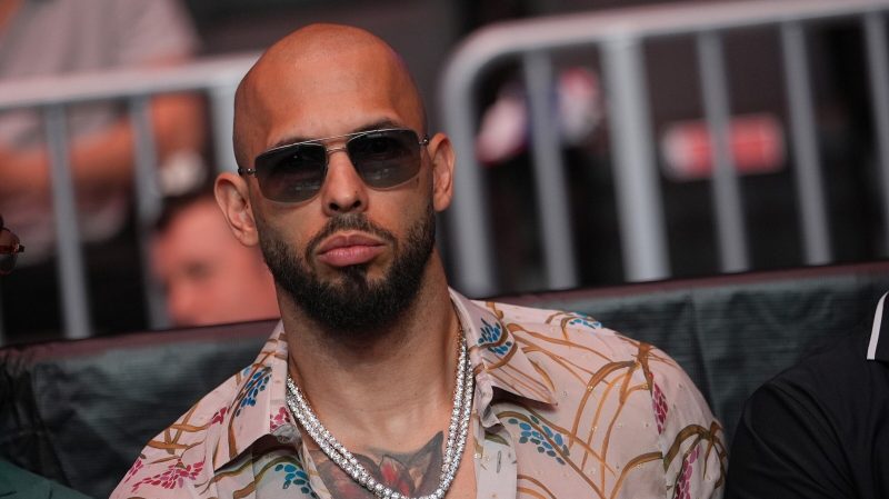 Andrew Tate attending UFC 327 in Miami in April 2026