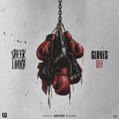 Official Gloves Off single artwork by Sheek Louch, featuring hanging boxing gloves