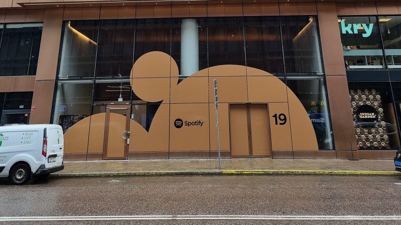 Spotify’s Stockholm headquarters, photographed April 5, 2024.