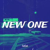 FatCat New One official cover artwork with white lettering over a blue and green street scene