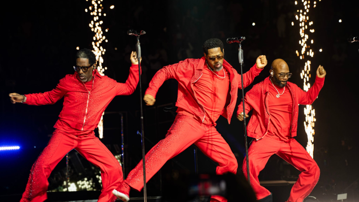 Boyz II Men - HOUSTON, TEXAS - APRIL 04: Shawn Stockman, Nathan Morris, and Wanya Morris of Boyz II Men perform onstage during the New Edition Way Tour at Toyota Center on April 04, 2026 in Houston, Texas. (Photo by Eugenia R. Washington/Getty Images)